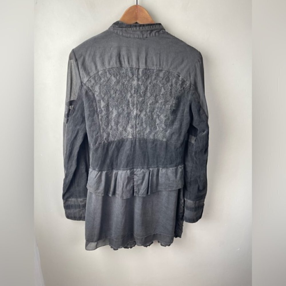 Elisa Cavaletti Club Long Sleeve Floral Lace Tunic Top size small Embroidery - Picture 2 of 13